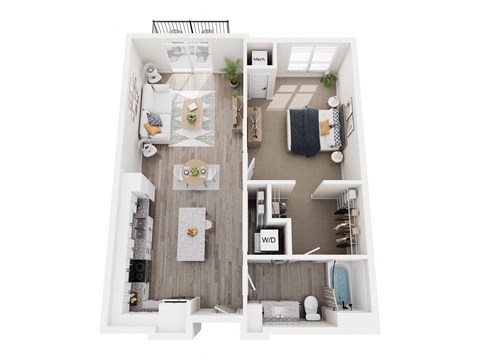 a 2 bedroom floor plan with a bathroom and a living room